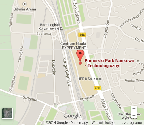 Mapa dojazdu: PPNT (Budynek III), Centrum Nauki EXPERYMENT, al. Zwycięstwa 96/98, Gdynia.